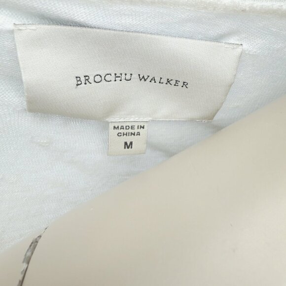BROCHUβ WALKER 100% Linen Scoop Neck Short Sleeves T-shirt Size M - Picture 3 of 8